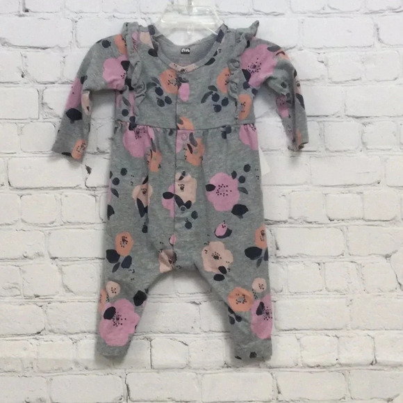 Tea Collection Snap Button Floral Romper size 3-6M - Picture 1 of 6